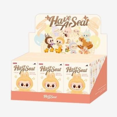 Monstruos originales auténticos de Popmart Labubu Excitantes asientos de macarrones caja ciega figura muñeca de peluche juguetes lindos cajas misteriosas
