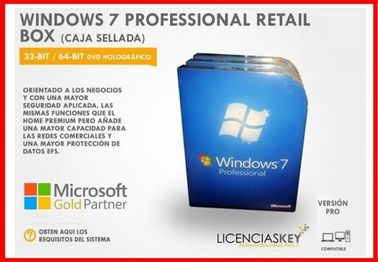 Versión global de la venta al por menor de Microsoft Windows 7 del área, disco de la venta al por menor de Windows 7 para el ordenador portátil