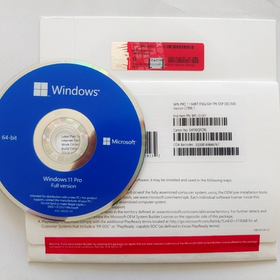 Paquete mordido del OEM del DVD de la llave 64 profesionales del COA Microsoft Windows 11 de FPP