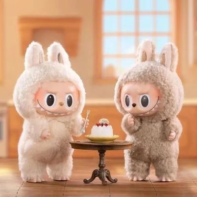 Monstruos originales auténticos de Popmart Labubu Excitantes asientos de macarrones caja ciega figura muñeca de peluche juguetes lindos cajas misteriosas
