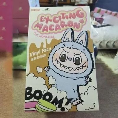 Monstruos originales auténticos de Popmart Labubu Excitantes asientos de macarrones caja ciega figura muñeca de peluche juguetes lindos cajas misteriosas