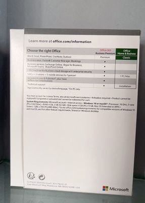 Oficina 2024 Hogar Negocio MAC / PC Enlace de llave de por vida Oficina 2024 HB Retail Box