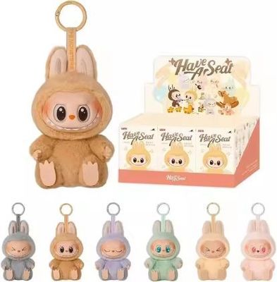 Monstruos originales auténticos de Popmart Labubu Excitantes asientos de macarrones caja ciega figura muñeca de peluche juguetes lindos cajas misteriosas