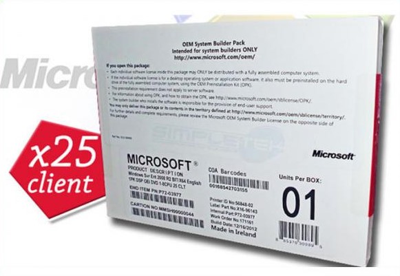 la licencia dominante auténtica Windows Server del superventas 25Clients 2008 R2 Enterprise Edition 8cpu Windows Server Digi 2008 en línea