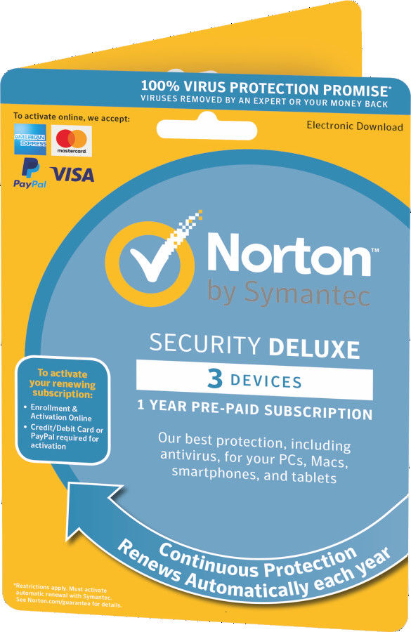 Ayuna la llave de lujo de la licencia del dispositivo de 1 año 3 de la seguridad del sistema Norton de los programas informáticos de la transferencia directa