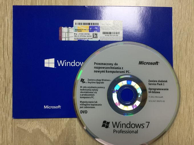 DVD profesional de Intel 1 PK DSP del inglés del pedazo de Microsoft Windows 7 originales SP1 64